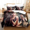 Ensemble de litière de motif hibou pour lit de chambre à coucher animaux mignons king size en polyester couvercle de courtepointe avec taie d'oreiller pour enfants adultes