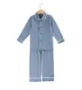 100 cotton solid color Boys Girls sleepwear button Family Matching Children Christmas Ruffle kids Pajamas Y20011422987317880