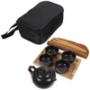 Ensembles de voitures à thé kit de plateau en bois portable kit de voyage ménagers de voyage ménagère Ceramics Know Kug