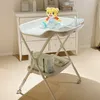 Foldable Multifunctional Bath and Diaper Table Easy To Store Baby Care Table Newborn Diaper Baby Changing Table with Brake Wheel