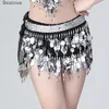 Femmes de danse accessoires Sequins Waistbank Transparent Yarn perles franges Belly Dance Beltes Hip Scarf pour les filles