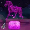 Nighdn Horse Toys Night Light For Kids Boys Dziewczynki sypialnia wystrój z pilotem 16 kolorów lampa 3D urodzinowe prezenty świąteczne