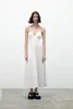 Casual Dresses 2024 Summer White Dress Backless Sexy Cotton Maxi Strap V Neck Regular Fit Holiday Vestidos Mujer Boho Style Robes