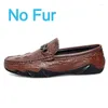 Casual Shoes Fashion Crocodile Skin Pattern Men's Slip-on Loafers Moccasins Designer Handmade Driving Men