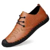 Casual Shoes Summer High-quality Classic Hiking Men's Black Flat Business Office Dress Yellow Leather For Men