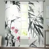Bambublad Kronblad som blommar ren gardin för sovrum tyll voile gardin för kök vardagsrum dekor fönster behandling