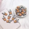 CHENKAI 10PCS Coffee Beads Silicone Charms Focale kralen voor kralen van kraalpenkarakter voor DIY Pacifier Dummy -ketenaccessoires
