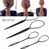 4pcs Ponytail Hair Styling Tools Set Beatre Pony Pony Pony Loop Hair Bun Maker Braids Accessoires de beauté
