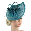 Wedding Hat Women Ladies Church Fascinator Sinamay For Millinery Cap Party Night Event Chapeau Hair Clip Mariage Femme 240401