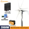 Poland 1000W Wind Turbine Generator 2000W Complete Household Energy Storage System Kit 220V Home Appliance With Solar Panels