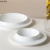 Plates Pure White Creative Ceramic Thick Soup Plate Dessert Snack Sushi Restaurant Molecular Cuisine Specialty Tableware