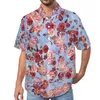 Chemises décontractées pour hommes chemises de plage à fleurs blanches rétro jolies imprimés floraux hawaïens mâles mâles blouses