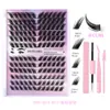 Hot sale 144 clusters Reusable Waterproof 12mm-18mm DIY D Curl lash extention Bone&seal tweezers comb brush kit