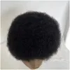 Kit di estensione per capelli toupees toupee for uomini afro Kinky riccio mono base con pU del sistema umano Blackmen drop drop.