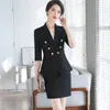 Pantalon de deux pièces pour femmes Blazer Coat 2024 Big Brand Notched Cou Double Breasted Shim Suit Office Lady Elegant Fashion Casual Business