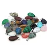 Forme de goutte naturelle Stone Pendant cristal rose quartz agate jaune jade opale malachite charmes pour les bijoux faisant des accessoires de bricolage