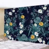 Planta plantar tapeçaria floral montada na parede Mandala ioga tapete grande lençol grande cádea estética da sala estética