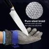 Rękawiczki jednorazowe ze stali nierdzewnej odporne na zużycie ogrodnicze ubój Bezpieczeństwo roboczy metalowy drut tkany kuchenny