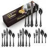 Conjuntos de utensílios de jantar 20pcs kit de talheres de alívio retrô de aço inoxidável para presentes de Natal Drop Drop Home Garden Kitchen Kining Bar Otjgn