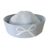 Bérets Femmes Sweet Bowknot Imprimé Hat DOMEd JK Uniforme Teen Girls Casual Breathable Role Play Headwear Po Accessoires