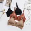 BRAS Kvinnor Cotton Sports BH Tube Top Crop Kvinnlig Sömlös underkläder Trådlös BRALETTE LINGERIE CROPPED BANTEAU