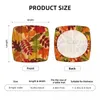 Chair Covers Autumn Leaves On Rustic Wooden Square Seat Cushion Cover For Living Room Dinning Removable Slipcovers Protector