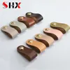 1PCS Wardrobe Soft Leather Dresser Handles Drawer Pulls Equipment Cabinet Kitchen Black Modern Door Knobs Handles Furniture