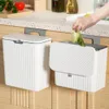 8/10L Wall Mounted Kitchen Trash Can Hanging Trash Cabinet Bin Dustbin Counter Bin With Door Bathroom Dump Bins kitchen Dustbin