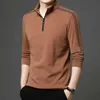 Herren-T-Shirts Frühling Herbst Herbst Männer Schlanker Streifen Langarm Sport T-Shirt koreanische Kleidung T-Shwear Mode männliche Reißverschluss TOPL CASH TOPL2404