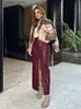 Sexy Skirt 2023 Autumn Winter Women y Bodycon Maxi Leather Skirts Solid Red High Waist Office Slit Long Pencil Skirt For Women L410