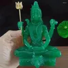 Figurines décoratives Jade Color Shiva Statue Hindu Ganesha Vishnu Bouddha Figurine Sculpture Room Bureau Home Decoration India God Feng Shui