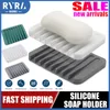Reusable Drain Soap Dish Eco-friendly Soft Silicone Bathroom Plate Holder Tray Storage Case Soap Hygienic Non-slip Soap Rack New