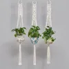 Katoenen touw geweven hangende mand 41 inch hangers katoenpot net 3 stcs per set binnenshuis buiten decoratieve plant potten 0412