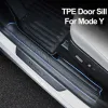 Protetor de capa de peitoril da porta para Tesla Modelo Y Limite de tronco Guardas traseiras Porta traseira abs lateral Fender TPE Anti-Dirty Mat Car Acessórios