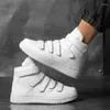 Casual Shoes 2024 Spring Men's High Top Red Board Sports White