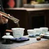 Mokken buitenshuis draagbare reis tepot set met 3 mini -bekers 1 Gaiwan porcelana Japanse theeceremonie huishoudelijke wijn