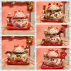 Arts et artisanat 6 pouces céramique chanceux chat maneki neko fortune cat statue fenshui ornements argent argent argent bac doté de décoration de maison ifts l49