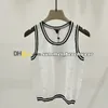 Hollow gebreide vest -ontwerper Strass Logo gebreide tanktop vrouwen breisels tee zomer ademende gebreide T -mouwloze backless top