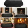 Fireproof Hearth Rugs Fireplace Rug Half Round Floor Rug 2-Layer Fiberglass Fireproof Mat Stove For Wood Indoor Outdoor