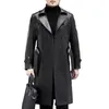 Batmo 2023 Ny ankomst Autumnwinter Real Leather Thicked Trench Coat Men, Man Split Leather Double Breasted Overcoat, JY9103