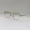 Новые модельерные оптические очки 0009 Металлическая круглая рама ретро -ретро -прозрачный стиль прозрачный