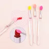 10pcs Solice à lèvres en silicone Brosse à lèvres Applicateur Clear Pandle Portable Poiglet Clean Microbrush Lipgloss Makeup Brush Brush Beauty Tool