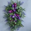 Dekoracyjne kwiaty wieniec tuulików do drzwi frontowych sztuczny kwiat z hiacyntami dekorami