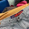 Jeans masculino jeans jeans New mens harajuku retrô desenho animado bordado bordado de jeans calças jeans 90s Rua gótica de calças largas de calças de rua L49