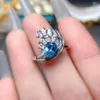 Anelli a grappolo FS Inlay 5 mm Natural Topaz Ring per donne S925 Sterling Silver Fine Charm Fashion Weekies Meibapj con certificato