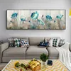 Abstract Blue Flowers Poster e stampe tela dipinto Cuadros Wall Art Pictures per soggiorno moderno decorazione per la casa senza cornice