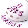 1pcs Pink Letters Croc Charms Pins Sneakers Shoe Accessories Decorations for Woman Men Girl Croc Jeans Dropshipping