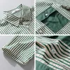 Herren-Gelegenheitshemden für vertikale gestreifte Tops Bubble Textur kurzärmelig Stylish Button-up-Hemd Cotton Beach