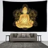 Golden Buddha Wandteppich Wand hängende psychedelische mysteriöse Hippie -Klassik Bohemian Wohnzimmer Wohnkultur