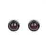 Stud Earrings MKENDN 925 Sterling Silver Men Women Vintage Round With Wine Stone Personality Jewelry